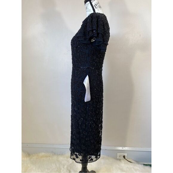 Mac Duggal Floral Beaded Sheath Dress size 2 - Picture 5 of 12